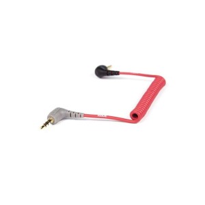 RODE SC7 3.5mm Right-Angle TRS to 3.5mm Right-Angle TRRS Coiled Adapter Cable for Smartphone