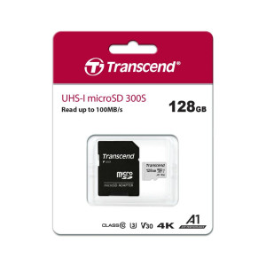 Transcend 128GB 300S UHS-I microSDXC Memory Card with SD Adapter