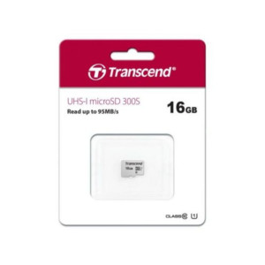 Transcend 16GB 95mbps 300S UHS-I microSDHC Memory Card with SD Adapter